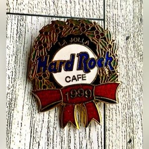 Rare Vintage Hard Rock Cafe Employee Holiday Pin Christmas 1999